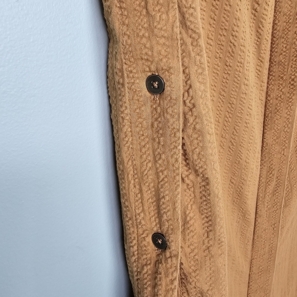 Maeve x Anthropologie Oversized Side-Slit Relaxed Tunic in Light Brown, XS - Picture 8 of 14